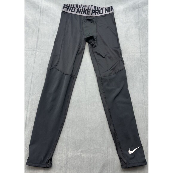 Nike Pro Combat Dri-Fit Black Bottoms Boys XL Compression Workout BV3516-010 - Picture 2 of 14